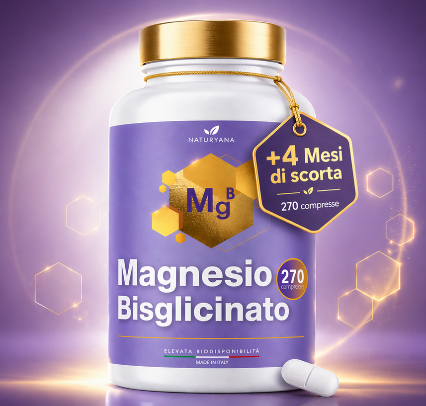 Magnesio Bisglicinato Puro 270 Compresse -1700 mg con 340 mg di Magnesio Elementale