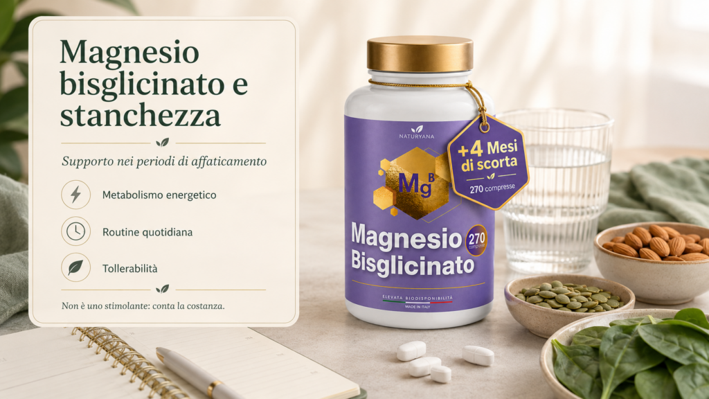 Magnesio bisglicinato e stanchezza: perché viene scelto nei periodi di affaticamento