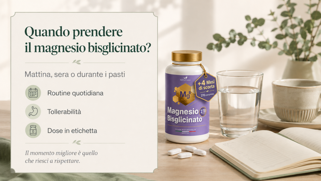 Quando prendere il magnesio bisglicinato: mattina, sera o durante i pasti?